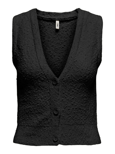 Only Knitted Waistcoat in Black