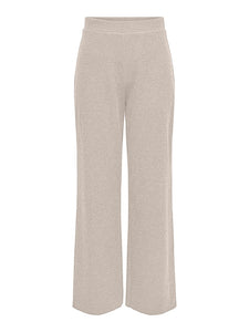 Only Knitted Wide Leg Trousers in Beige