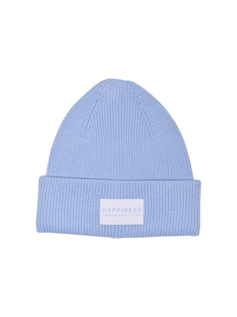 ONLY Knitted "Happiness" Beanie in Blue