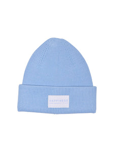ONLY Knitted "Happiness" Beanie in Blue