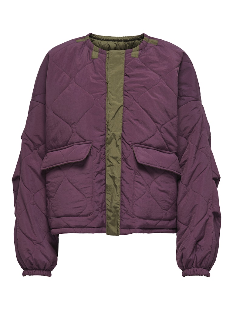 ONLY Reversible Quilted Jacket in Burgundy