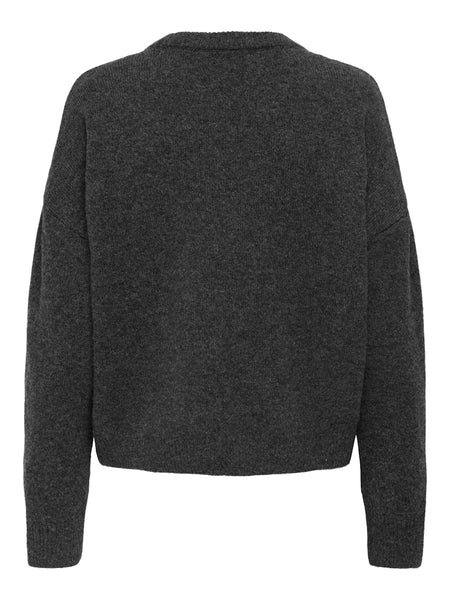 ONLY Knitted Rhinestone Star Jumper in Grey