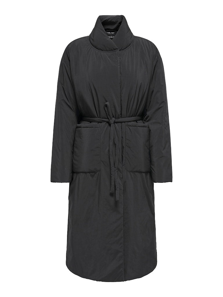 ONLY Long Coat With Belt in Black