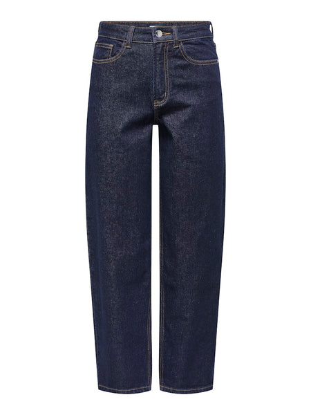 ONLY Cropped Mom Jeans in Dark Blue