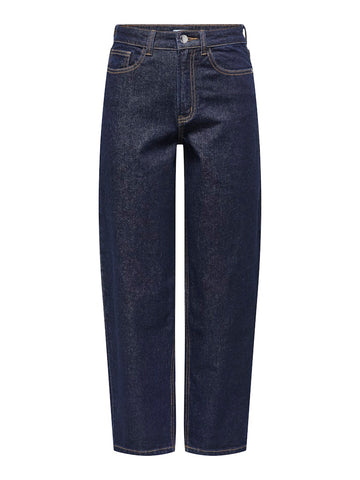 ONLY Cropped Mom Jeans in Dark Blue