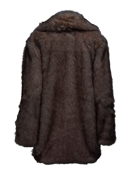 ONLY Faux Fur Coat in Brown