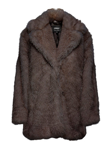 ONLY Faux Fur Coat in Brown