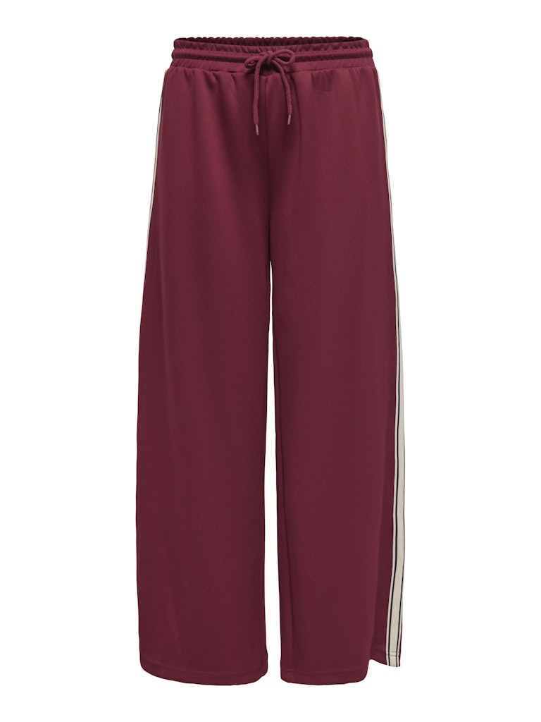 ONLY Side Stripe Wide Leg Joggers in Maroon