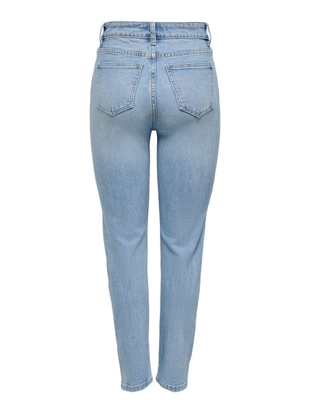 ONLY High Waist Straight Leg Jeans in Light Blue