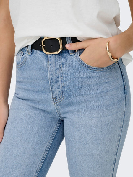 ONLY High Waist Straight Leg Jeans in Light Blue