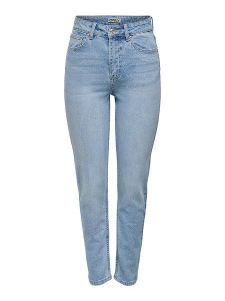 ONLY High Waist Straight Leg Jeans in Light Blue