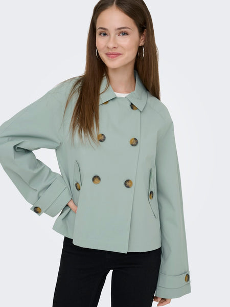 ONLY Short Trench Jacket in Green