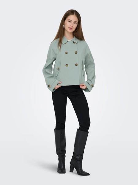 ONLY Short Trench Jacket in Green