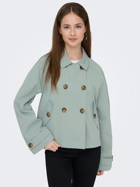 ONLY Short Trench Jacket in Green