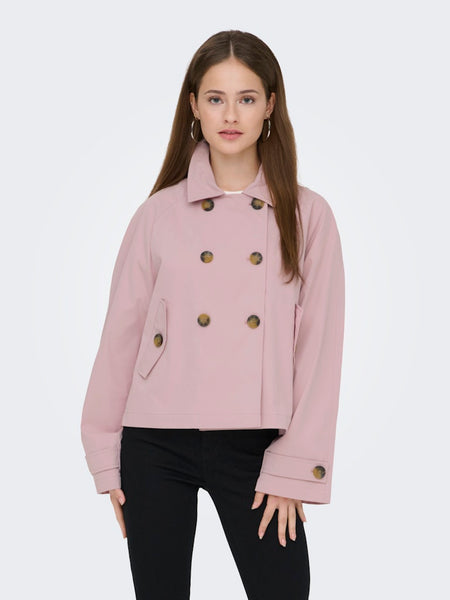 ONLY Short Trench Jacket in Pink