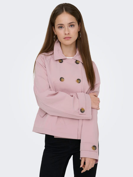 ONLY Short Trench Jacket in Pink