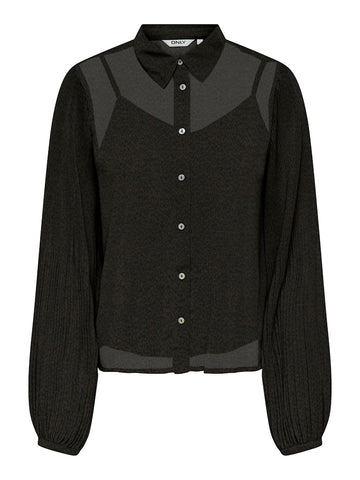 ONLY Leopard Print Plisse Detail Shirt in Brown