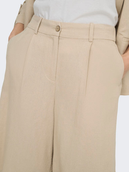 ONLY Linen Blend Bermuda Shorts in Tan