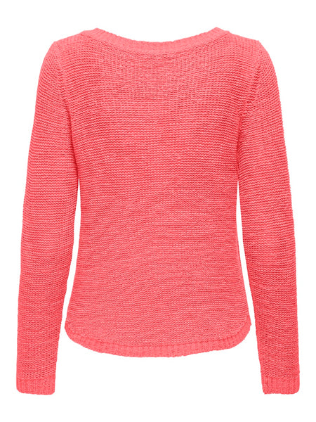 ONLY Long Sleeve Knit Top in Coral