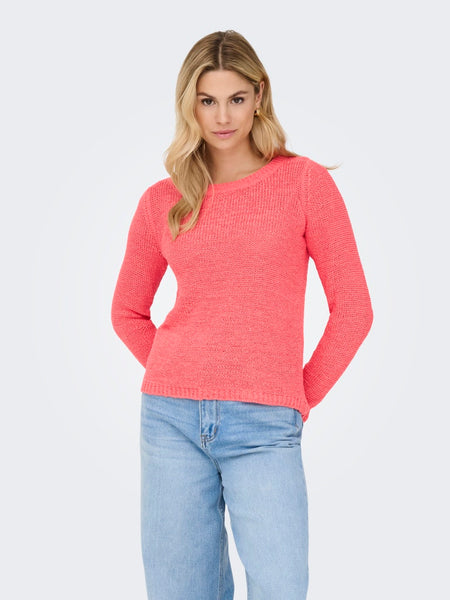 ONLY Long Sleeve Knit Top in Coral