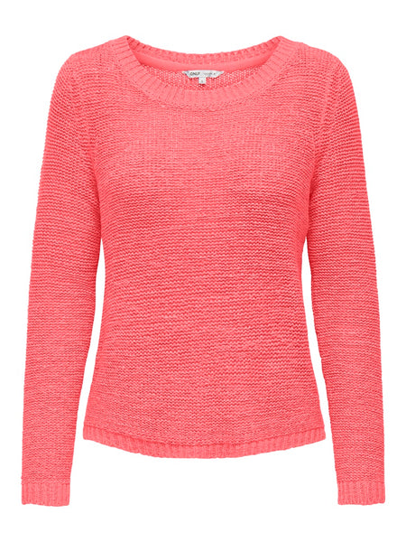ONLY Long Sleeve Knit Top in Coral