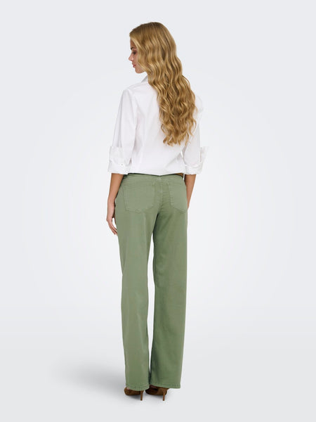 ONLY Low Waist Wide Leg Jeans in Green