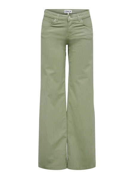 ONLY Low Waist Wide Leg Jeans in Green