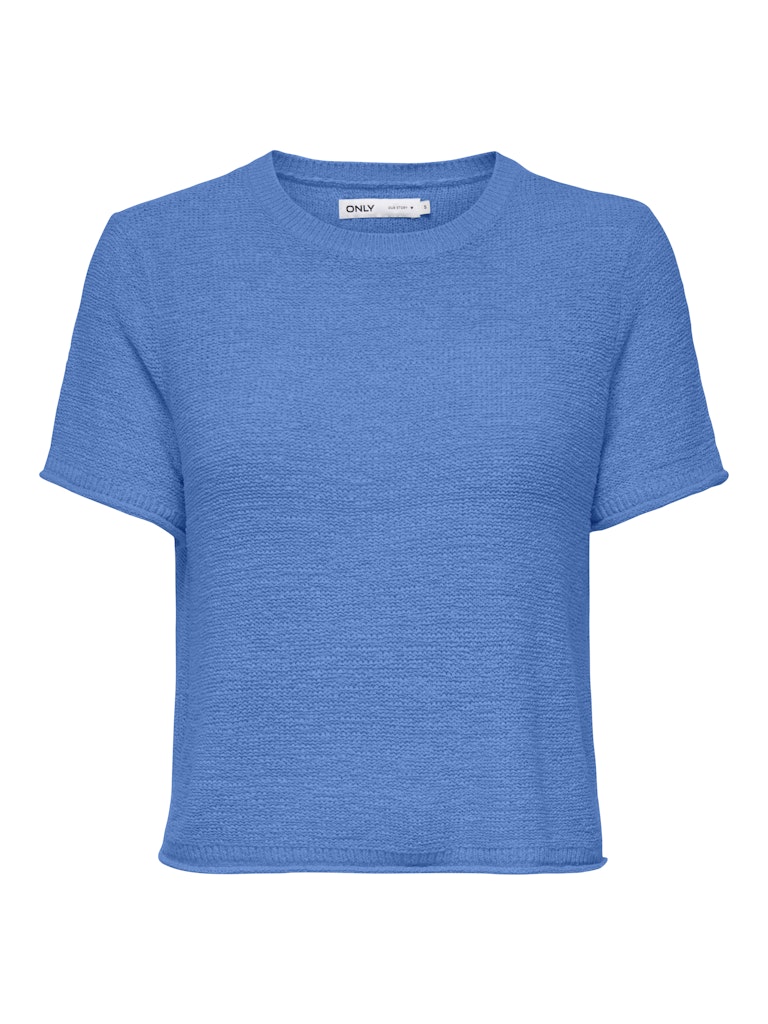 ONLY Short Sleeve Knitted Top in Blue
