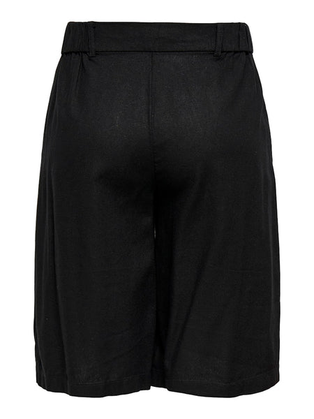 ONLY Linen Blend Bermuda Shorts in Black