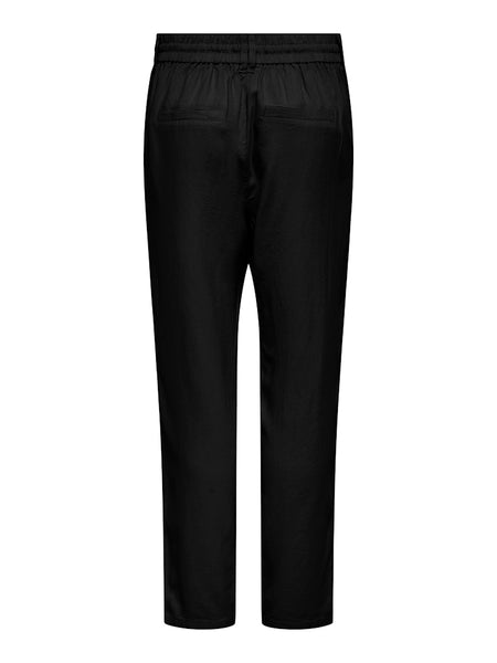 ONLY Linen Blend Straight Leg Trousers in Black