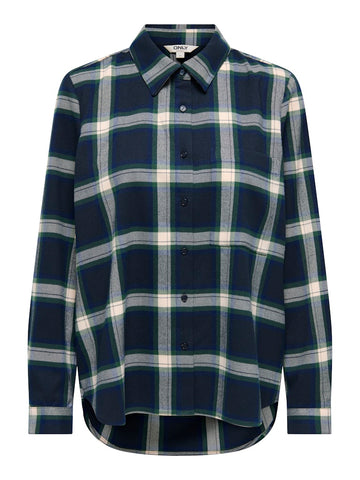 ONLY Checked Shirt in Navy