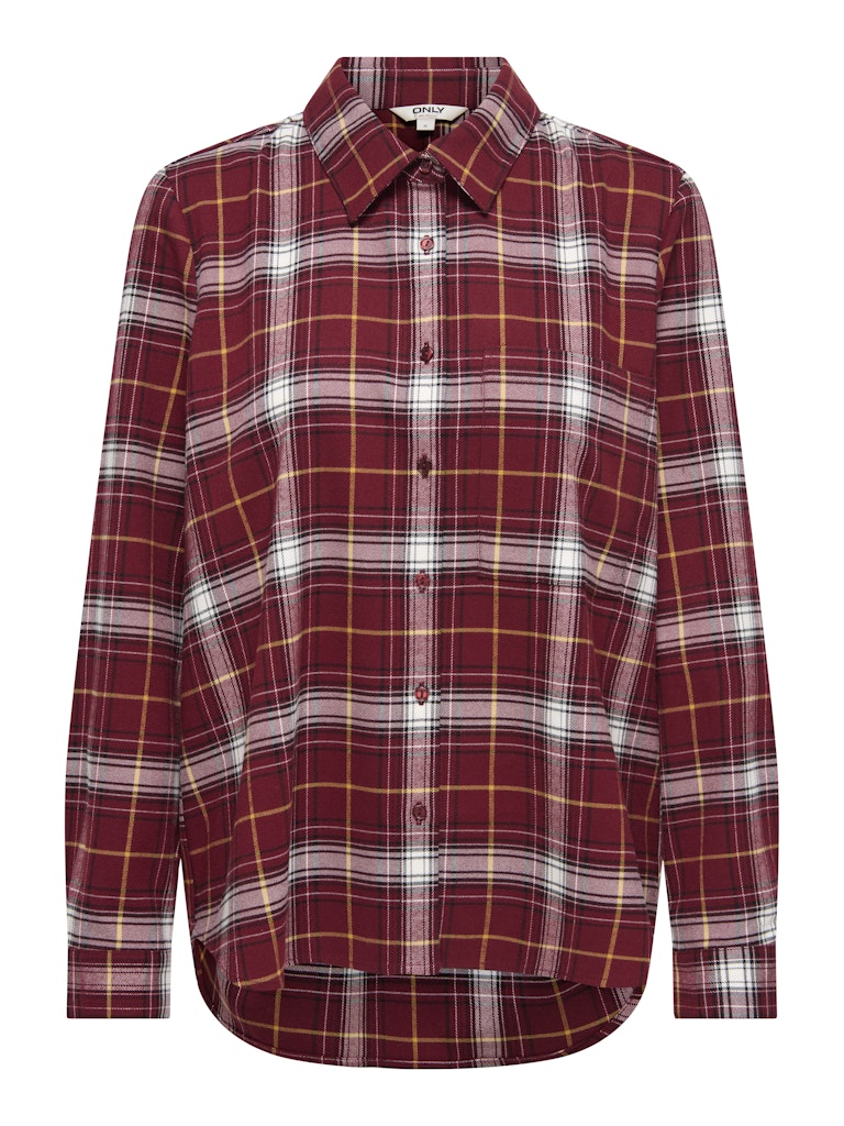 ONLY Checked Shirt in Maroon