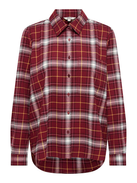 ONLY Checked Shirt in Maroon