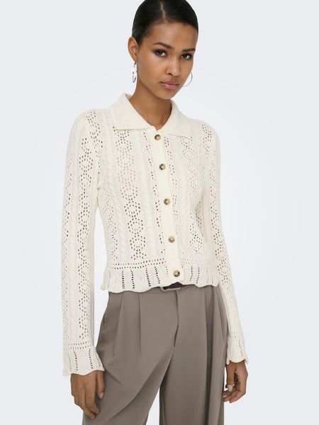 ONLY Structured Cardigan With Collar in Cream