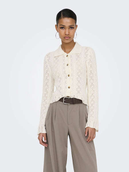 ONLY Structured Cardigan With Collar in Cream