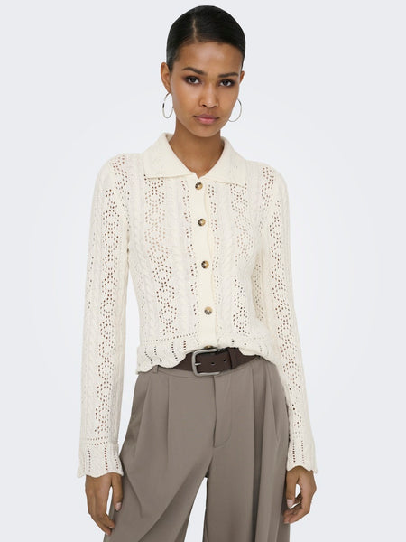 ONLY Structured Cardigan With Collar in Cream