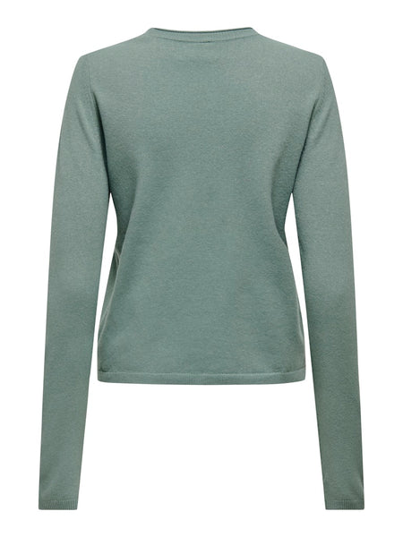 ONLY Long Sleeve O-Neck Knit Jumper in Green