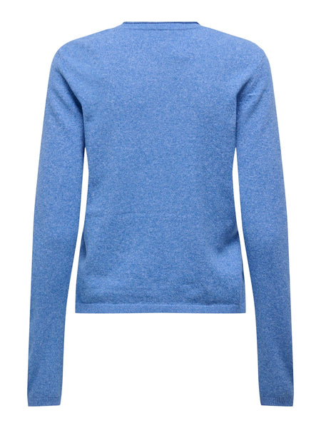 ONLY Long Sleeve O-Neck Knit Jumper in Blue