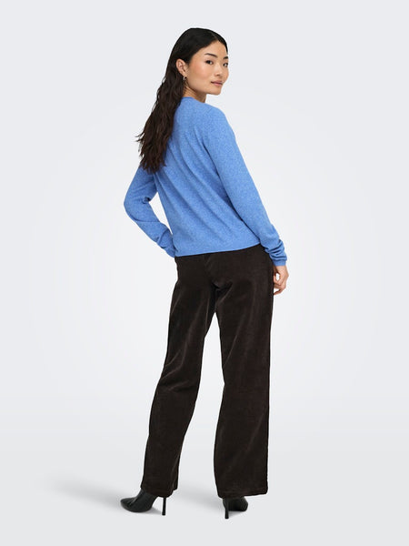 ONLY Long Sleeve O-Neck Knit Jumper in Blue