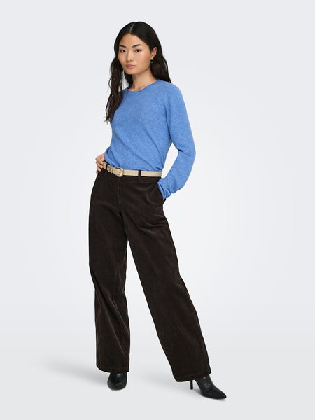 ONLY Long Sleeve O-Neck Knit Jumper in Blue