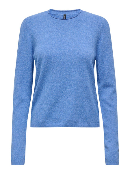 ONLY Long Sleeve O-Neck Knit Jumper in Blue