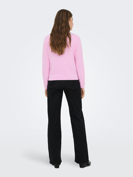 ONLY Long Sleeve O-Neck Knit Jumper in Pink