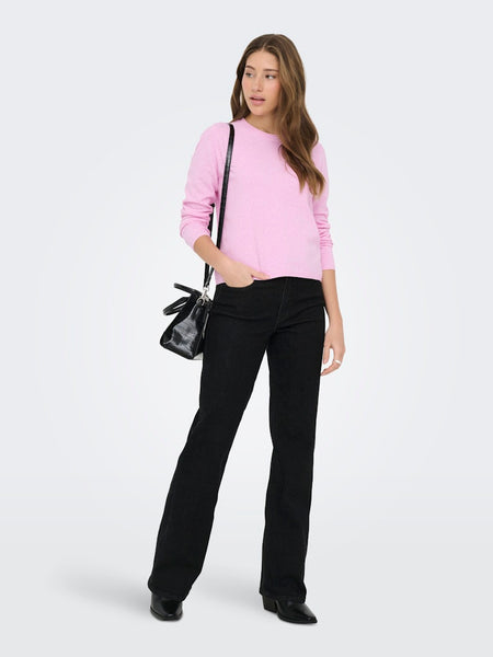 ONLY Long Sleeve O-Neck Knit Jumper in Pink