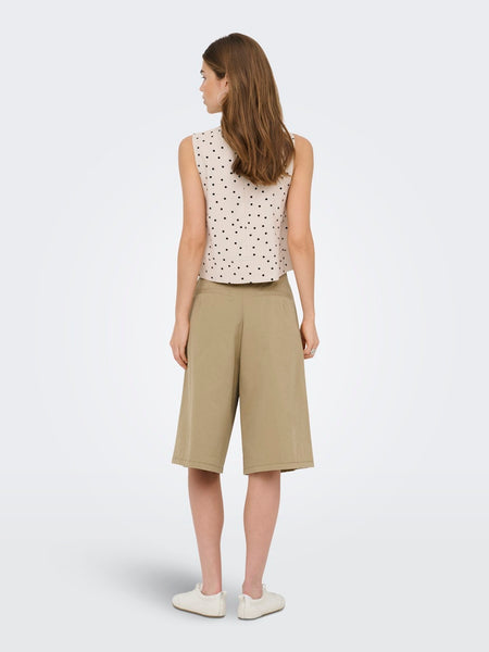 ONLY Sleeveless Polka-Dot Top in Beige