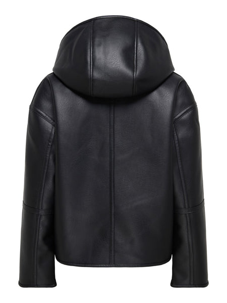 ONLY Faux Leather Reversible Jacket in Black