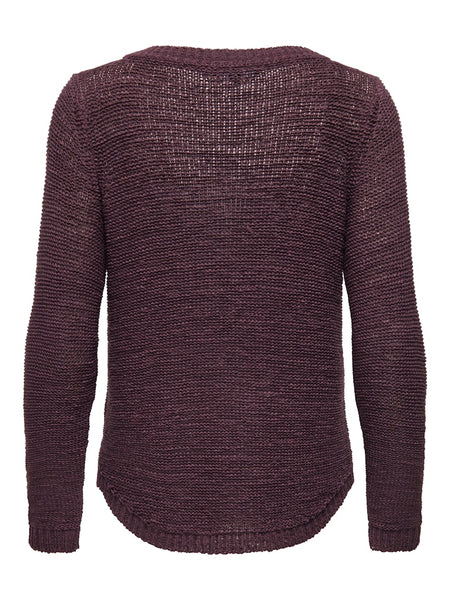 ONLY Long Sleeve Knitted Top in Burgundy