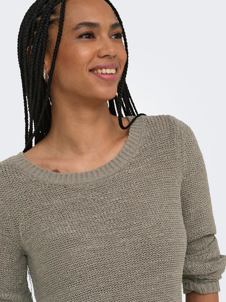 ONLY Long Sleeve Knitted Top in Khaki