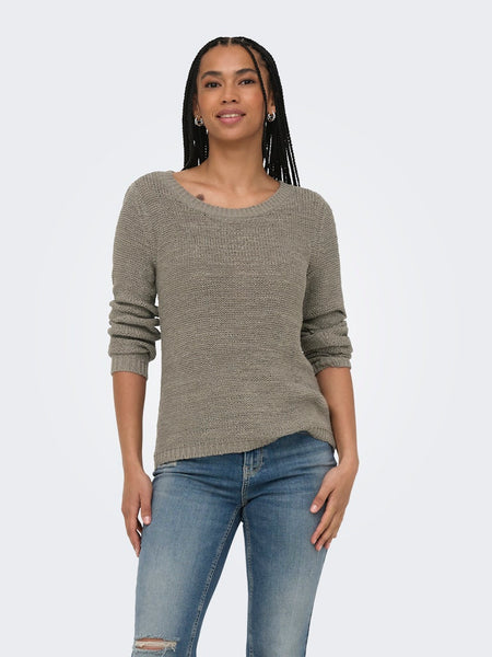 ONLY Long Sleeve Knitted Top in Khaki
