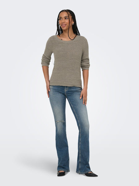 ONLY Long Sleeve Knitted Top in Khaki