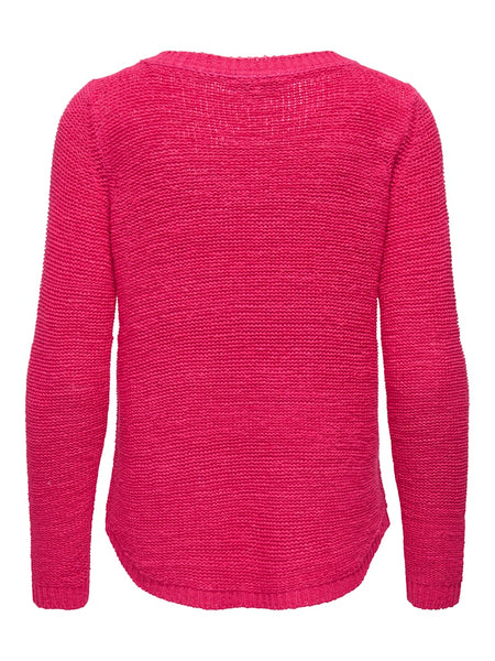 ONLY Long Sleeve Knitted Top in Fuchsia Pink